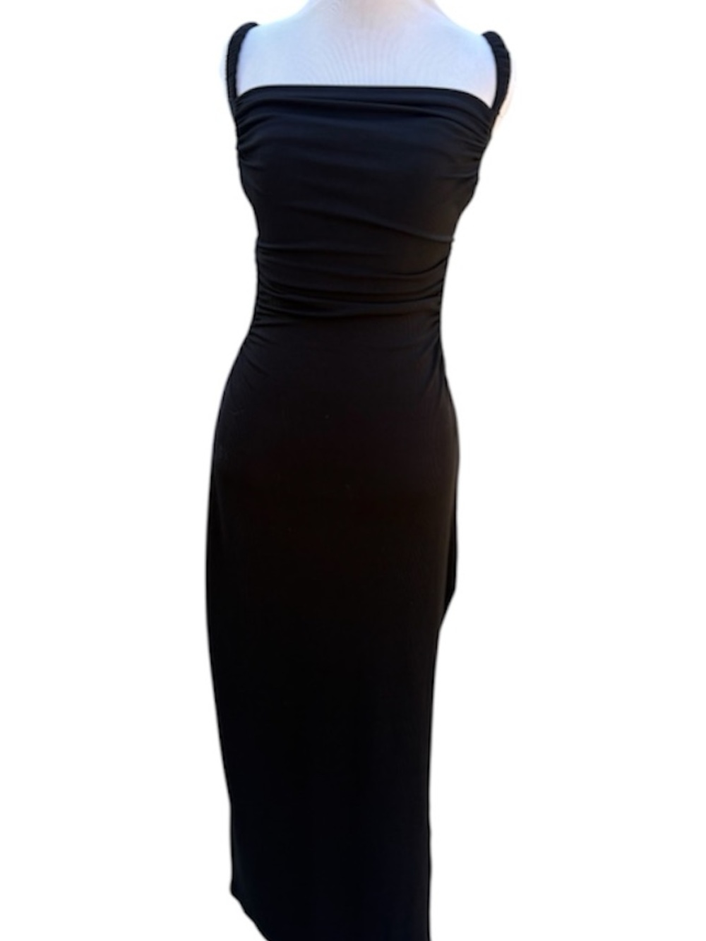 Princess Polly Black Ruched Midi Dress